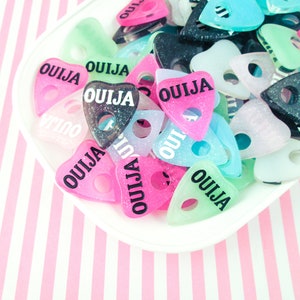 3 Multicolor Mini Ouija Board Planchette Cabochons, Center Circle, DH95a