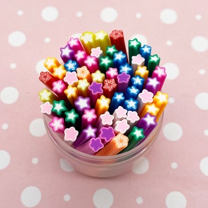 10 Assorted Star Polymer Clay Canes, Diy Fimo Clay Tubes f311