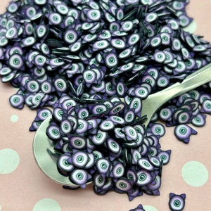 Klein Lila Auge Ball Monster Halloween Polymer Clay Fake Streusel, gruselige Imitat NICHT ESSBAR Dekoden Funfetti Jimmies, G238