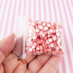 Red Peppermint Fake Polymer Clay Dessert Candy Slice Sprinkles, Starlight Mint Christmas Nail Art Slices, Miniature Dessert, R67 image 4