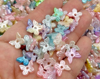 100 Pastel Abs Acrylic Plastic Pastel Fairy Kei Butterfly Beads, 11mm Ab Resin Diy Kids Craft Beading Supplies C247