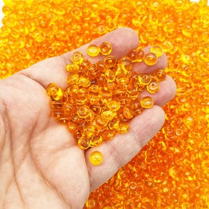 100 grammes (3 1/2 onces) de perles de barbotine en plastique acrylique acrylique orange, perles de bol de poisson en résine pour du slime croquant et de l'artisanat