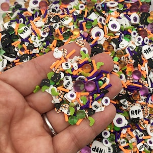Thackery Binx, Halloween Sprinkle Mix,Polymer Clay Spooky Fake Sprinkles, Resin Shaker Embellishment V253