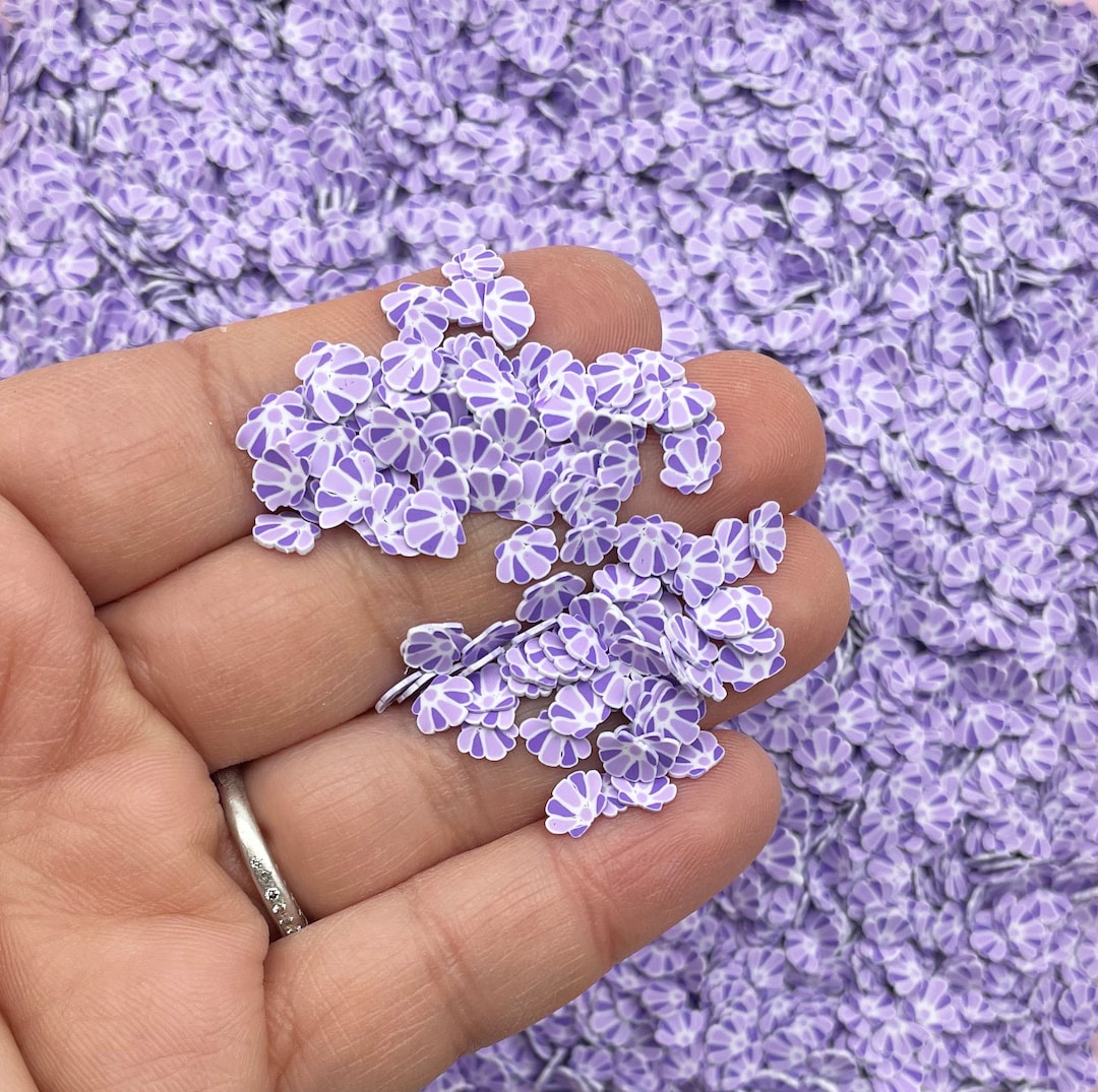 Purple Clamshell Shell Slice Mermaid Themed Seashell Polymer Clay ...