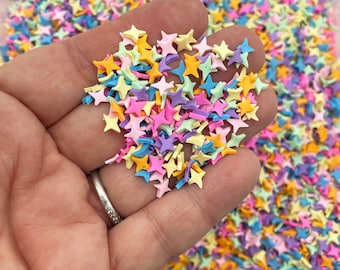 Multicolor 4 Pointed Star Sprinkles, Polymer Clay Confetti Sprinkles, Fake Sprinkles, E188