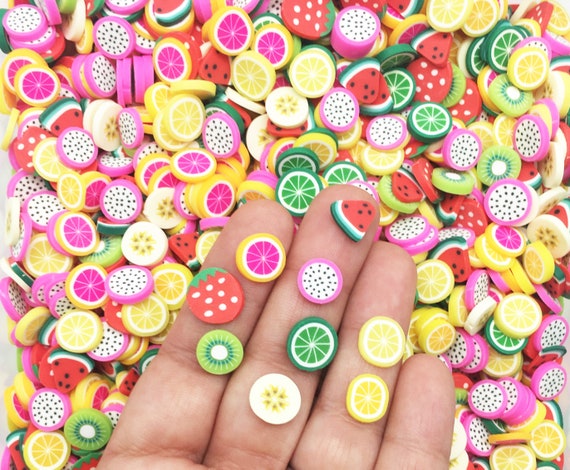 5mm Various Fruit Polymer Clay Slices Fruit Fake Sprinkles Fimo Slices 