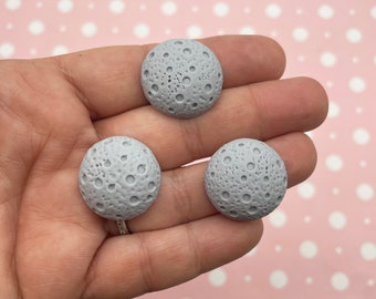 6 Resin Moon Cabochons, Moon Crater Cab, 327a