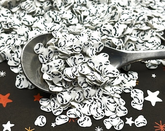 Glow in the Dark Ghost Pumpkin Halloween Polymer Clay Sprinkles, Faux Sprinkles, Polymer Clay Fake Sprinkles, Decoden Table Scatter N226