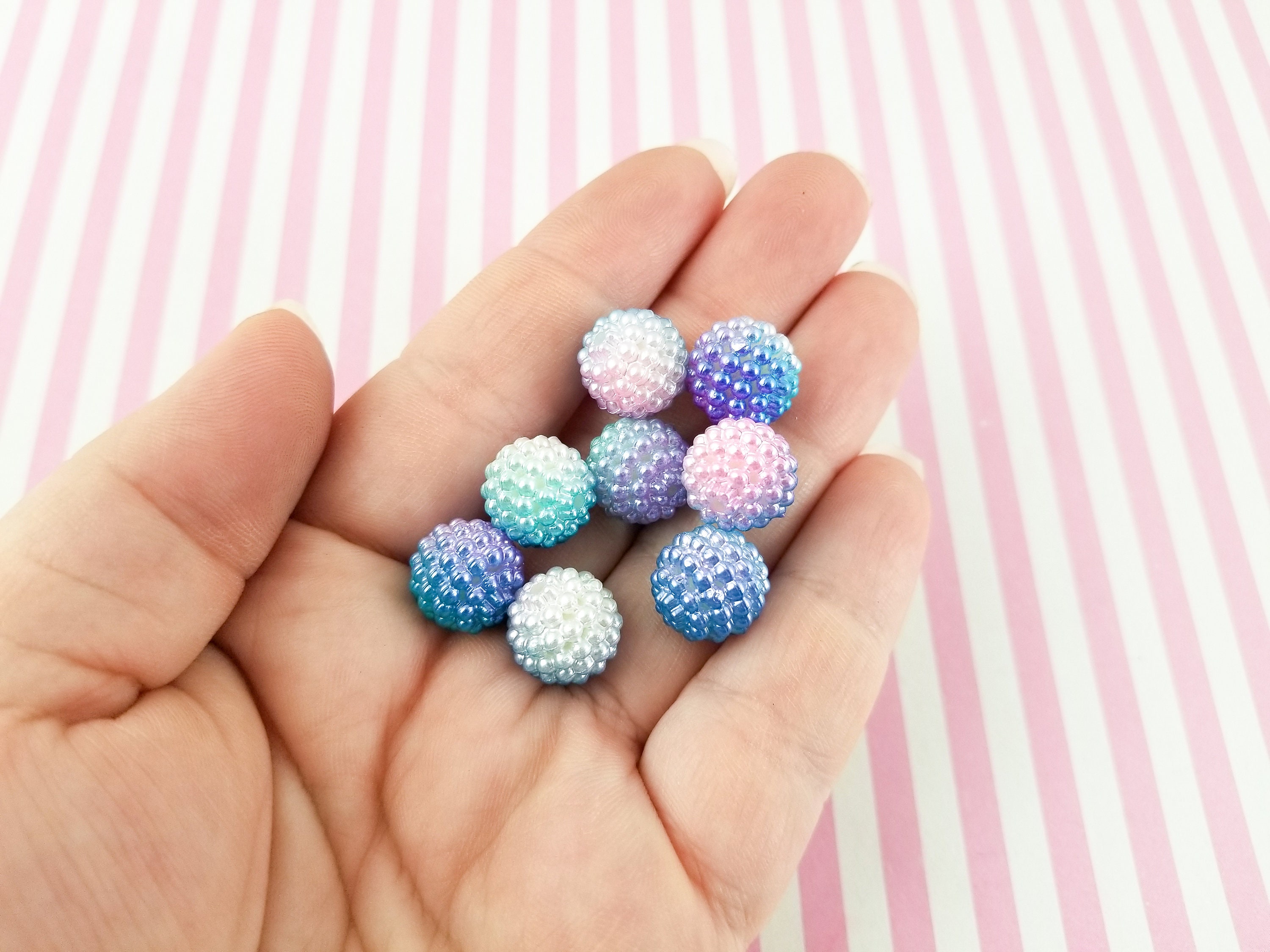 Pastel Beads - 8mm Tiny Matte Pastel Double Inner Bead Resin or Acrylic  Beads - 200 pc set