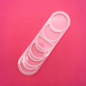 Cycles of the Moon Mold, Full Moon Crescent Moon UV Silicone Mould for Cabochons, Resin Etc Q191A