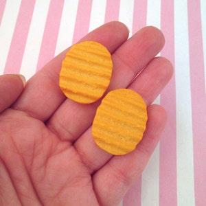 3 cabujones de resina con forma de papas fritas con volantes y parte trasera plana, cabujones de plástico acrílico con forma de galleta y galleta n.º 136