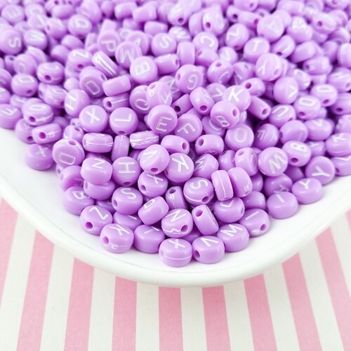 100 Pastel Blue 7mm Alphabet Beads Acrylic Pastel Letter Etsy