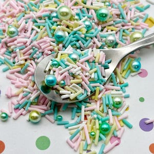 SLIME LIFE AQUATIC Mermaid Caviar Pearl Sprinkle Mix, Polymer Clay Fake Sprinkles, Sprinkle Mix, Decoden Funfetti Jimmies E56