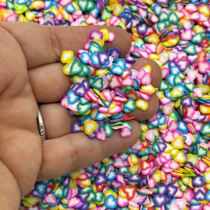 Bunte 5 mm Herz Streusel, Polymer Clay Streusel, Valentinstag Fake Back Fimo Tischstreusel Konfetti, Becher Shaker Füllen P288