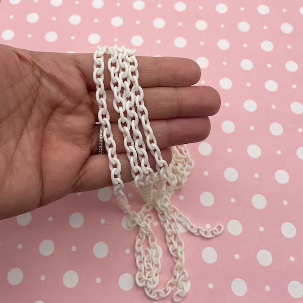 White Plastic Chain Etsy