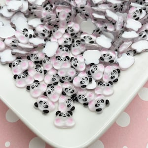 20 kleine pandabeer 11 mm hars cabochons met plaksteen, acryl plastic nail art-bedels met platte achterkant, ambachtelijke scrapbooking benodigdheden 031