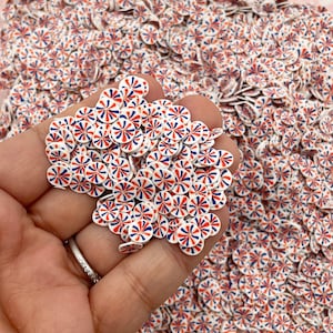 Rot, Blau und Weiß Polymer Clay Feuerwerk Streusel, Fimo Fake Streusel, 4.Juli M194