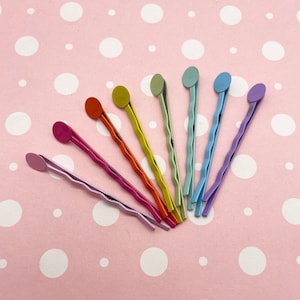 16 Pastel 8mm Pad Bobby Pin Hair Pins, lead and nickel free, C50