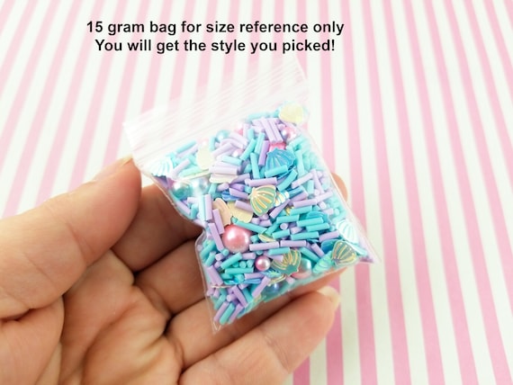 Jimmies For Slime and Craft Fake Sprinkle Bright Rainbow Polymer Clay Mix