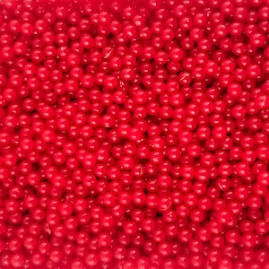 Red Resin boba Rounds, 4mm Faux Nonpareil Acrylic dragees, No Hole 4mm beads, Opaque Caviar No Hole Beads, K42