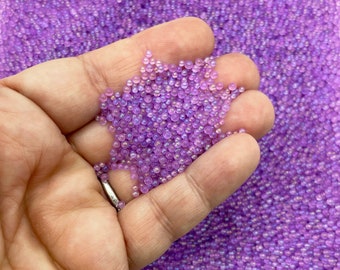 Non Edible Purple Glow In The Dark  2mm ROUND Glass Microbeads, No Hole Seed Beads Sprinkle Toppings, Pick Your Amount, G56