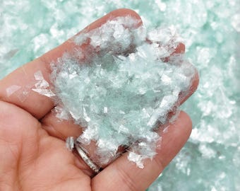 10g oder 50g Pastel Aqua Blue Cellophan irisierend Chunky Glitter Sprinkle Toppings, Schleim Zubehör, Shard Confetti CEL 46