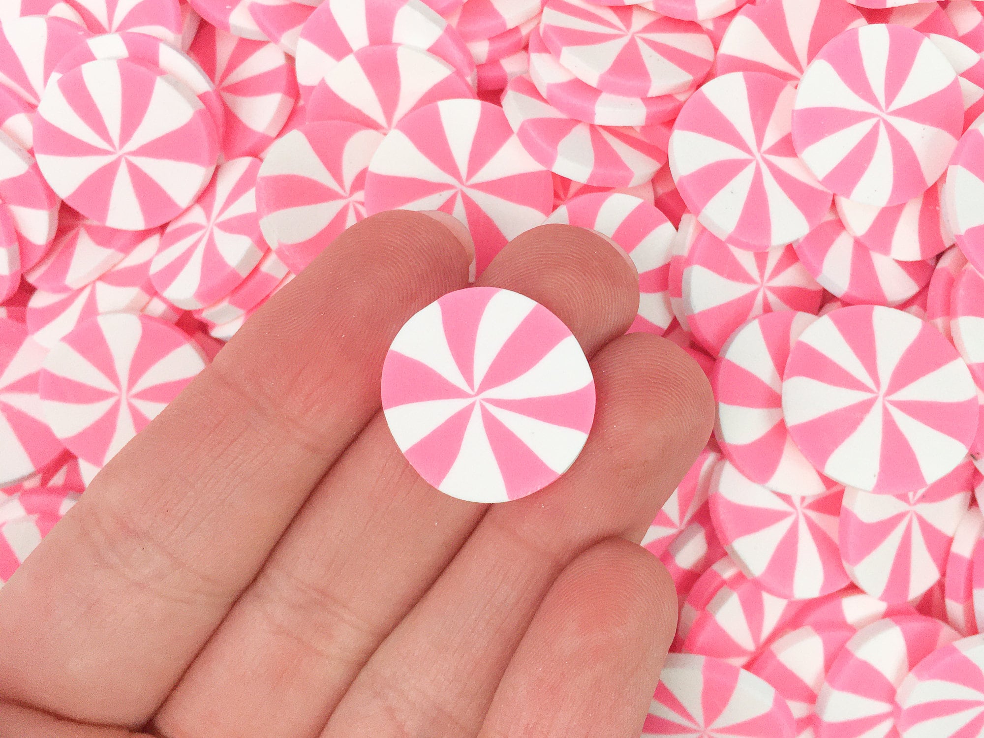 10 Large Light Pink Jumbo 20mm Peppermint Starlight Mint Candy