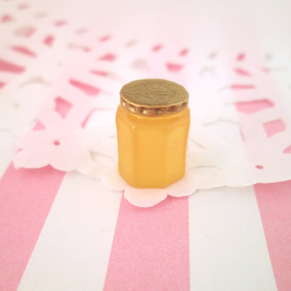 5  Miniature Honey Jar Cabochons, Tiny Kawaii Jam Jar Cabochons, #766a