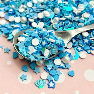 Deep Sea Fishing Shaker Sprinkle Mix, Assorted Rhinestone, resin caviar pearl, Polymer Clay Fake Sprinkles, Decoden Funfetti Jimmies, M11
