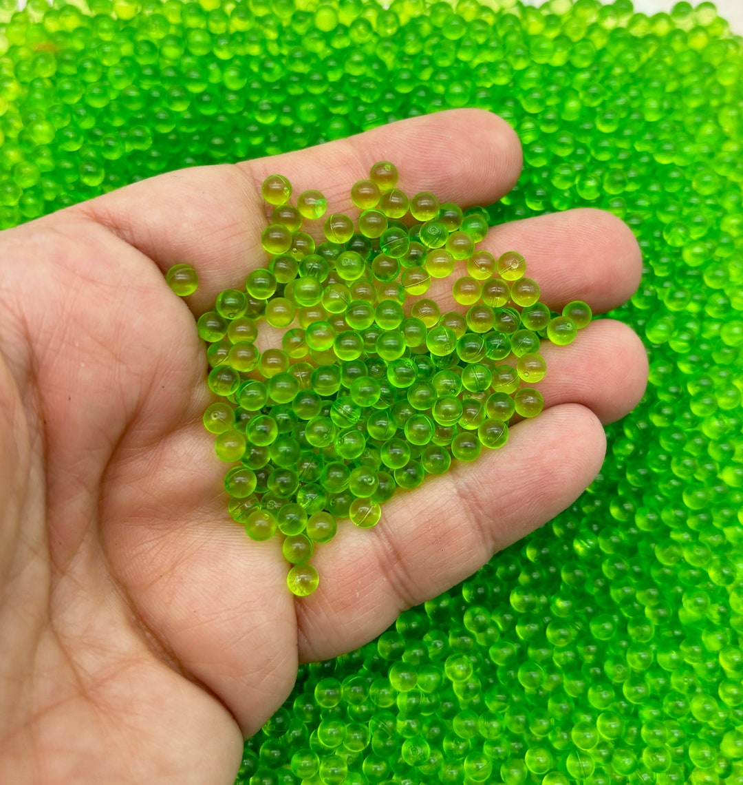 Translucent Pearls Spring Green 4mm Translucent Pearls, Popping Boba Resin Gumball Pearls ...