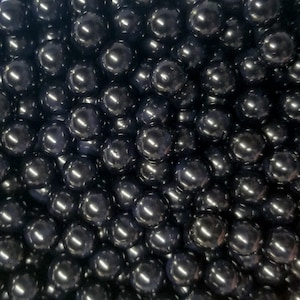 BOBA CAVIAR PEARLS, 8mm Black Pearl, Multisize Faux Nonpareil Acrylic dragees, Opaque Caviar No Hole Beads, Pick your amount, K66