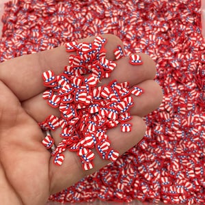 Rojo, blanco y azul Tío Sam Hat Polímero Clay Sprinkles, Fimo Fake Sprinkles Sprinkle Mix, 4 de julio M190