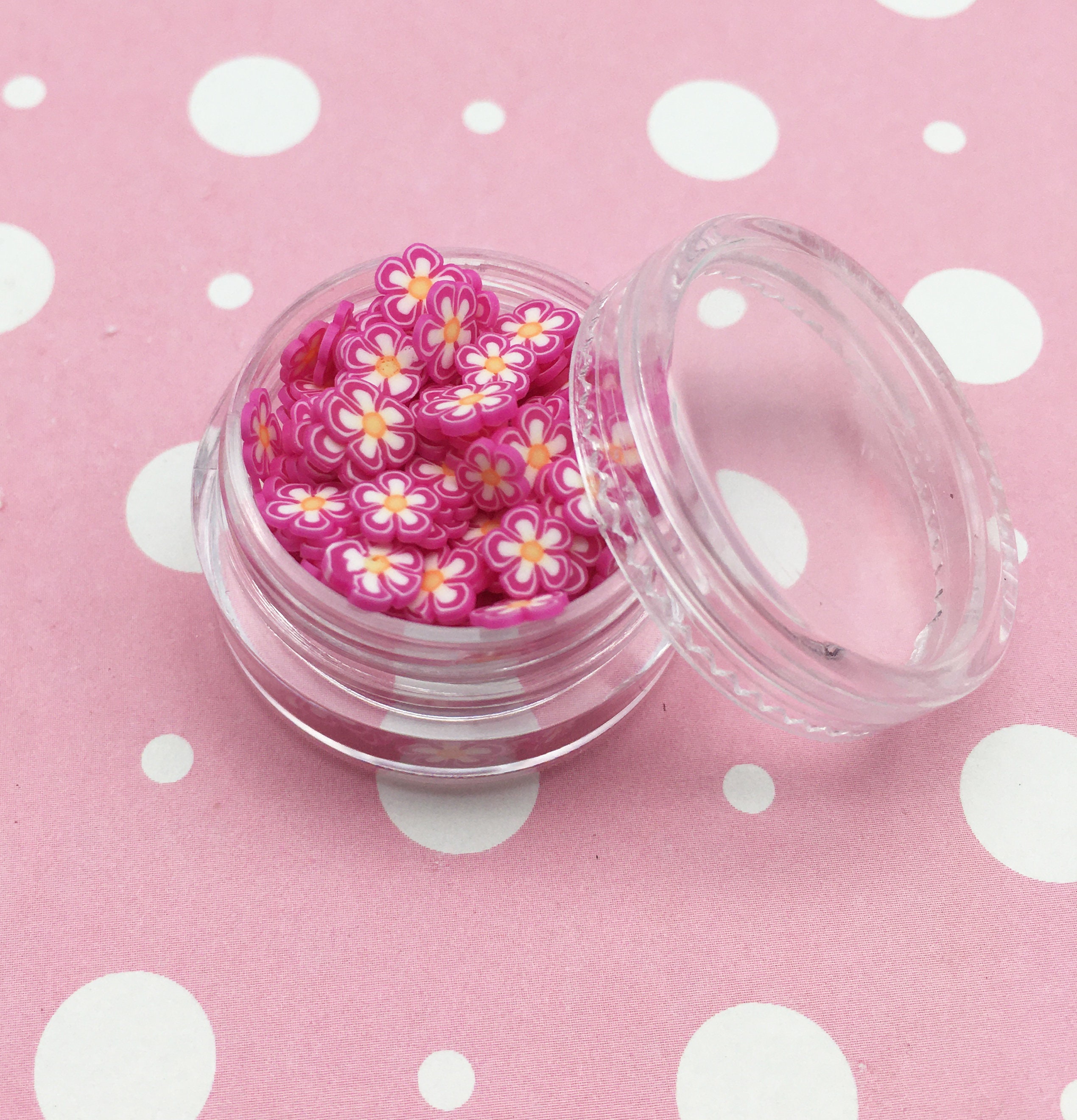 Hot Pink Polymer Clay Flower Sprinkles Fimo Fake Sprinkle Etsy