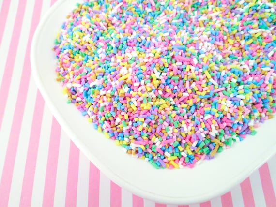 Polymer Clay Fake Faux Sprinkles, Cute Decoden Rainbow Funfetti