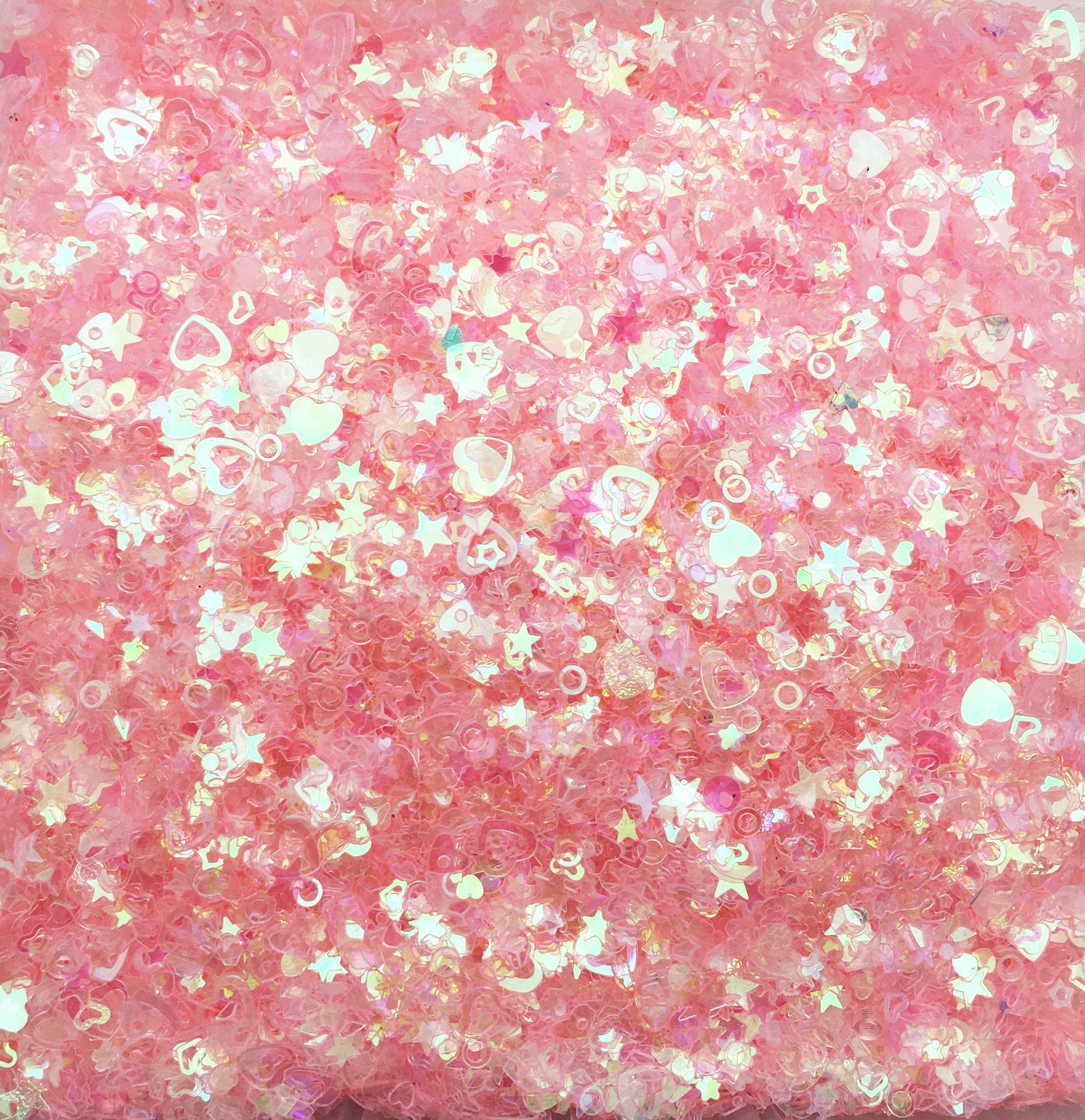 Iridescent Pink Transparent Assorted Shape Glitter, Pick Your Amount,  Shaker Mix, Kawaii Glitter U193 