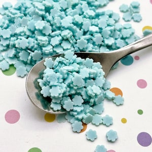BLUE Polymer Clay Flower Sprinkles, Fake Sprinkles , Decoden Funfetti Rainbow Jimmies, S130