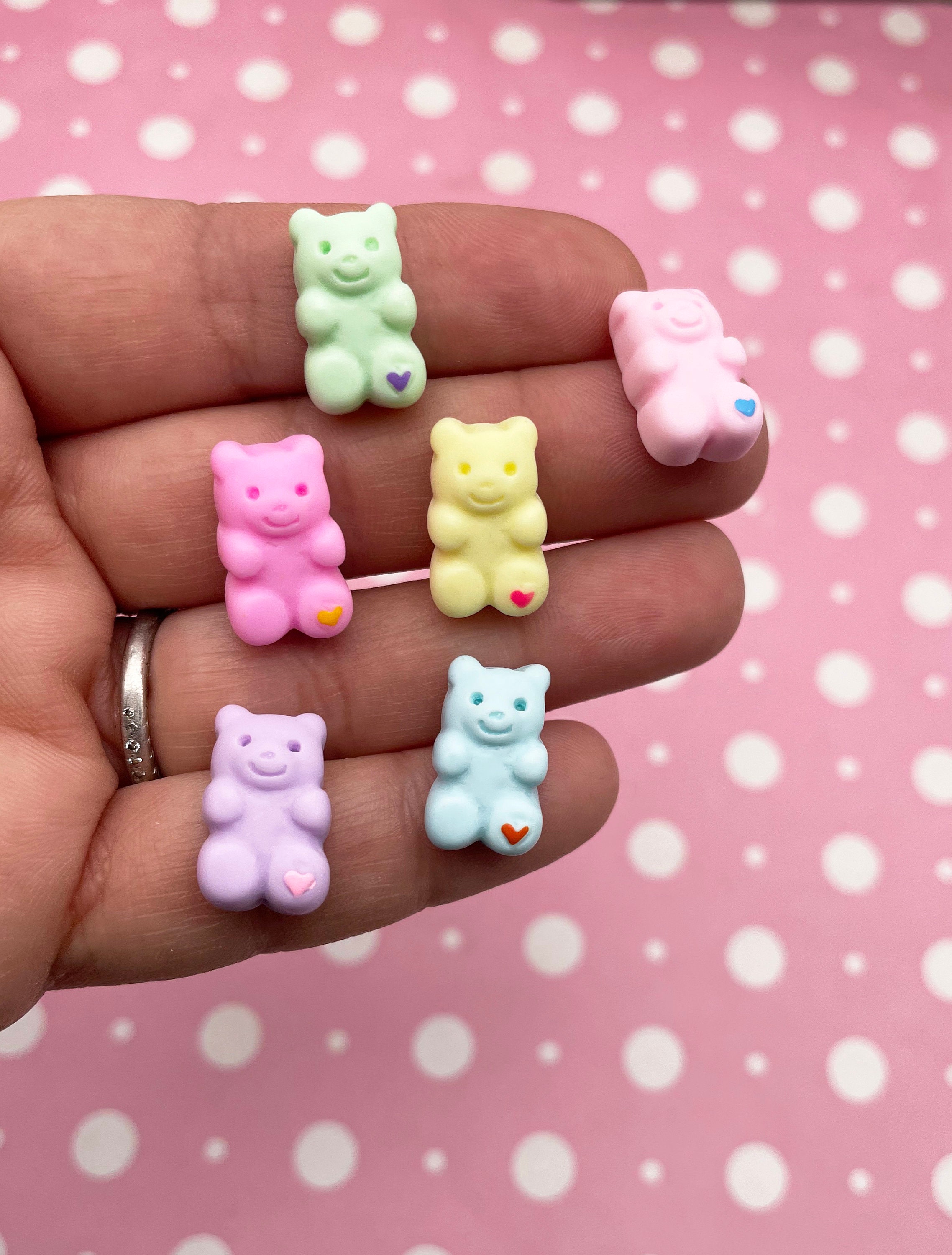 Neutral Colored Velvet Gummy Bear Charms with Eye Pins (12mm x 18mm) –  TinySupplyShop