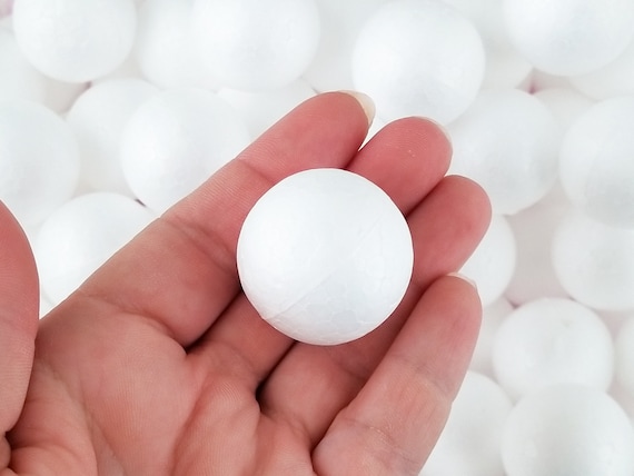 15 LARGE White Hard Foam Ball Pieces, Foam for Slime 