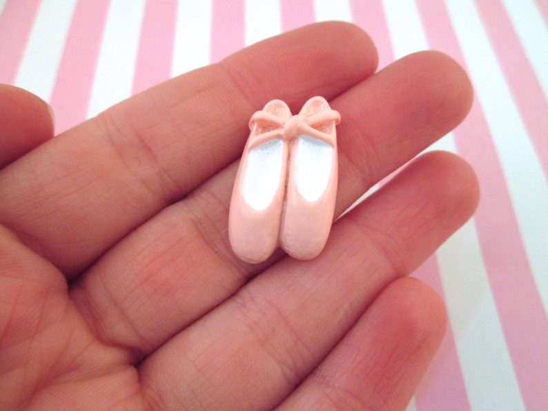 6 Pink Ballet Flats Resin Cabochons Ballet Shoes Ballet Pointe Shoes, 761b 画像 1