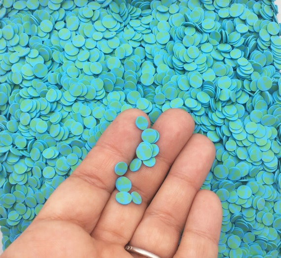 Small round 5mm World Globe Earth Polymer Clay NON EDIBLE Sprinkle Slices, Resin Embellishments, Miniature Fimo Table Scatter Confetti, P235