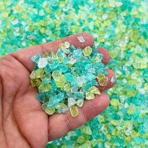 100g CRUSHED JADE Acrylic Silica Sand, Fake Gemstone Resin Chunks,  Fake Lava Geode Rock Coarse Plastic Rock Candy