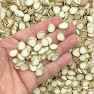 Chispas falsas de arcilla polimérica con forma de rodajas de patata, chispas de verduras falsas de Fimo para esparcir en la mesa, R94