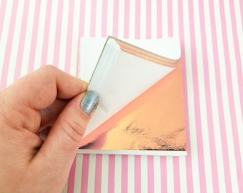 50 Small Sheets Composition ROSE GOLD Toned Leaf Sheets for manicure nail decor and nail art, gold foil for polymer clay or resin or slime