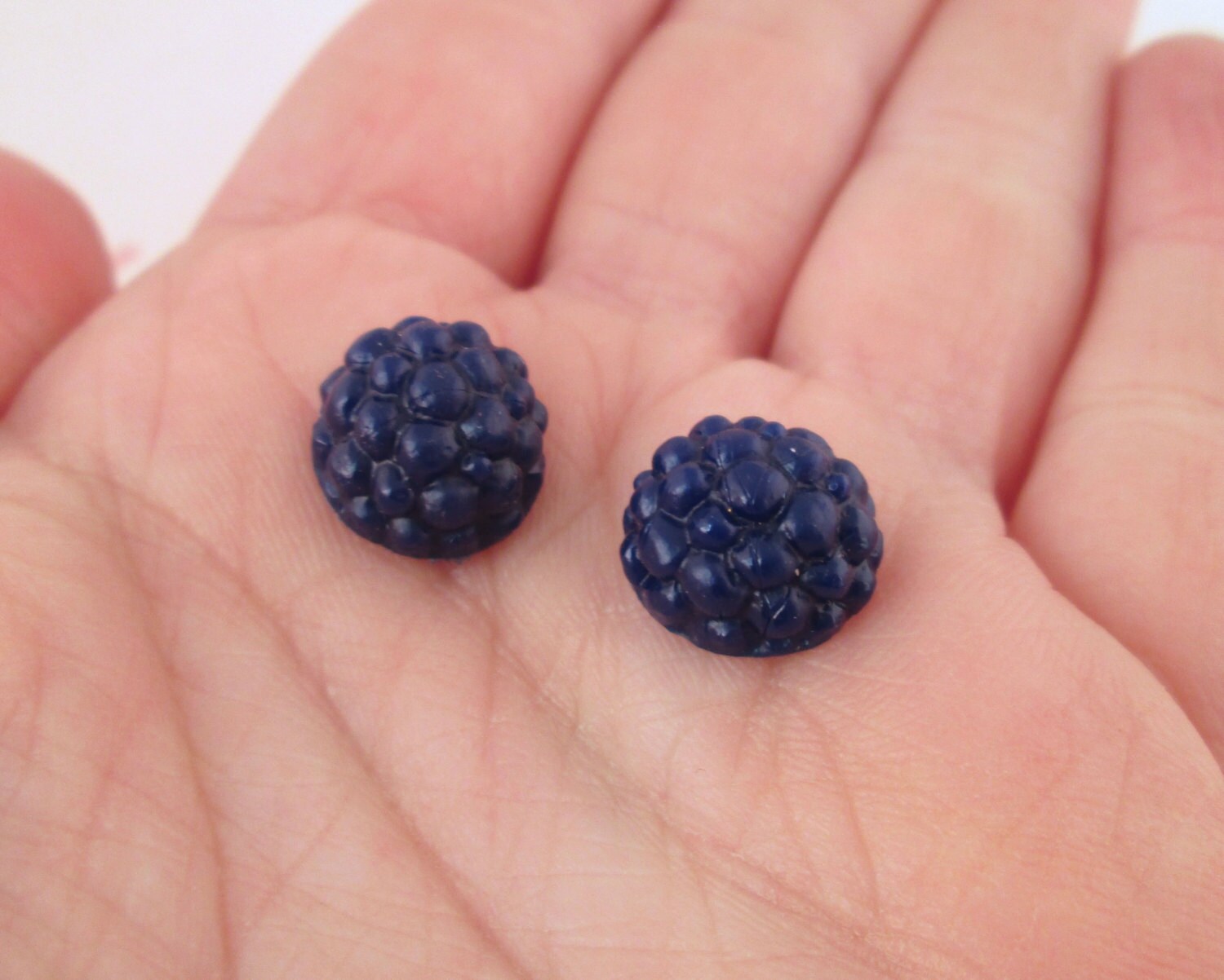 Blvk Blue Raspberry Miniature Flatback Black/ Blue Raspberry Cabochons, Flexible Silicone ...