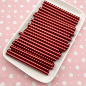 10 stick di colla metallizzata Burgundy Pearl, Red Wine per salsa decorativa gocciolante, decorazione per cellulari ecc., ottimi per sigilli di cera (dimensioni mini)