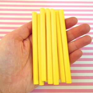 10 Yellow glue sticks for drippy deco sauce, cell phone deco etc, (mini size)