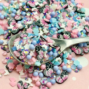 Fairytopia Shaker Sprinkle Mix,  Rhinestone Glitter Polymer Clay and Bead Fake Sprinkles, M234