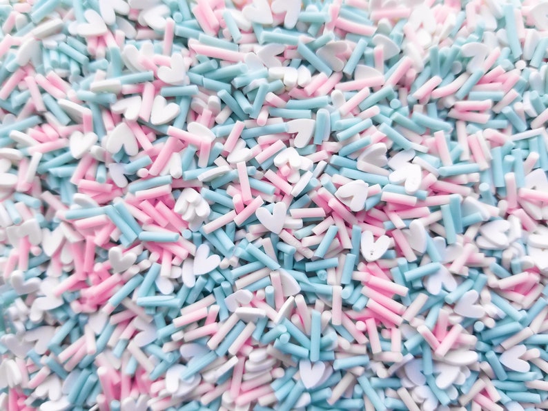 I HEART COTTON CANDY Mix Pastel Pink and Blue Sprinkles With Etsy