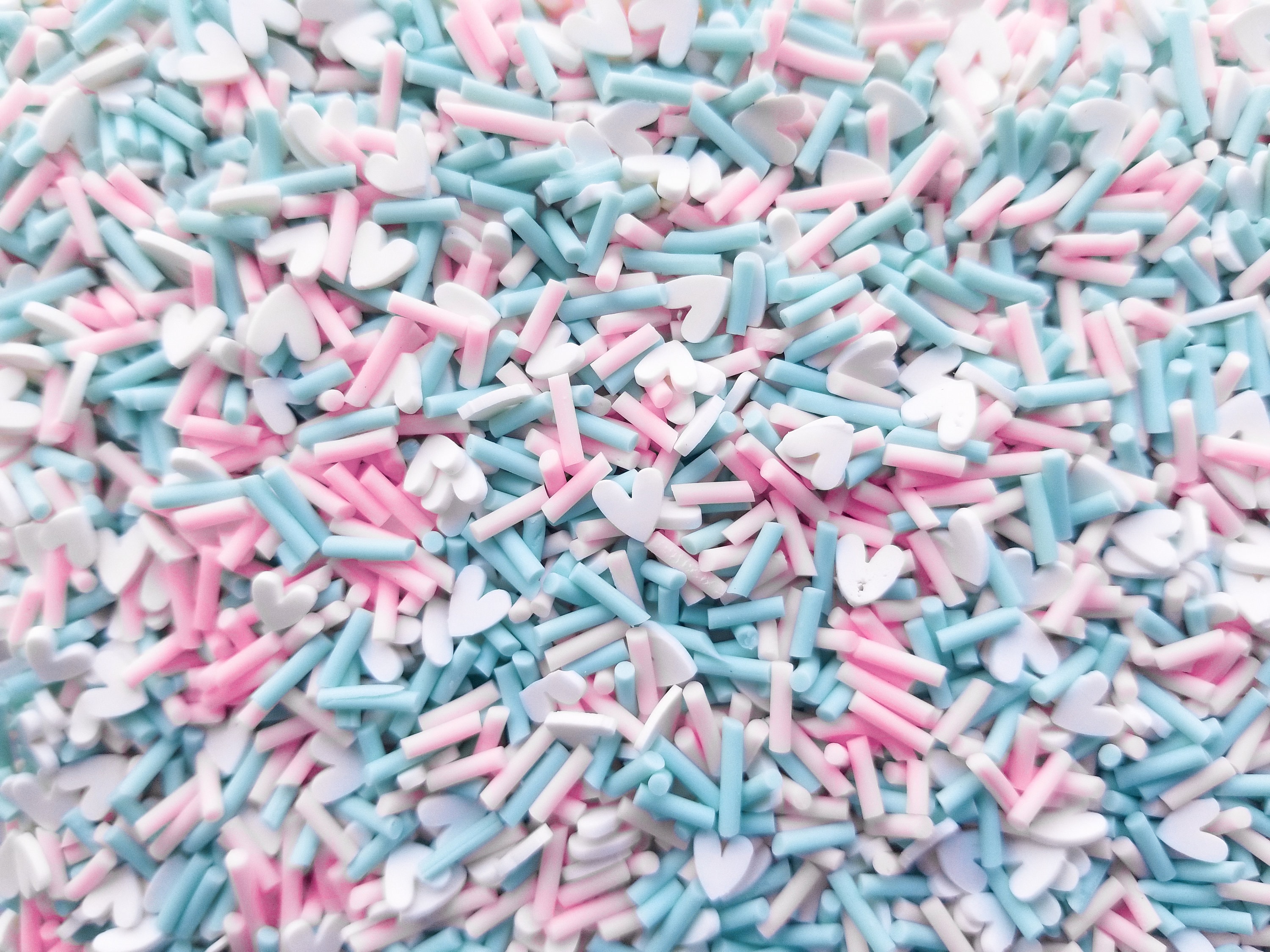 I HEART COTTON CANDY Mix Pastel Pink and Blue Sprinkles with White He…