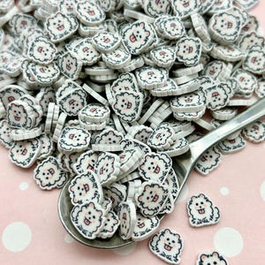 10mm Fluffy Bunny or Hamster Polymer Clay Fake Sprinkles, Animal Fimo Table Scatter Confetti, E25